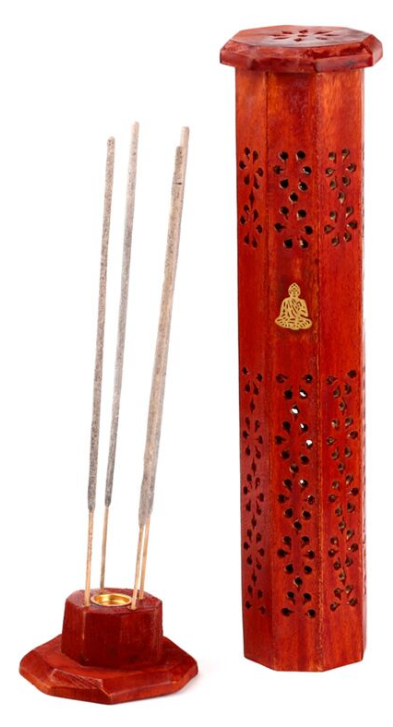 Tour Porte Encens Attrape-cendres en Bois de manguier - Boudha