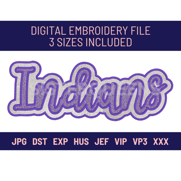 INDIANS-Digital Embroidery Applique file-Double Stacked for use with HTV