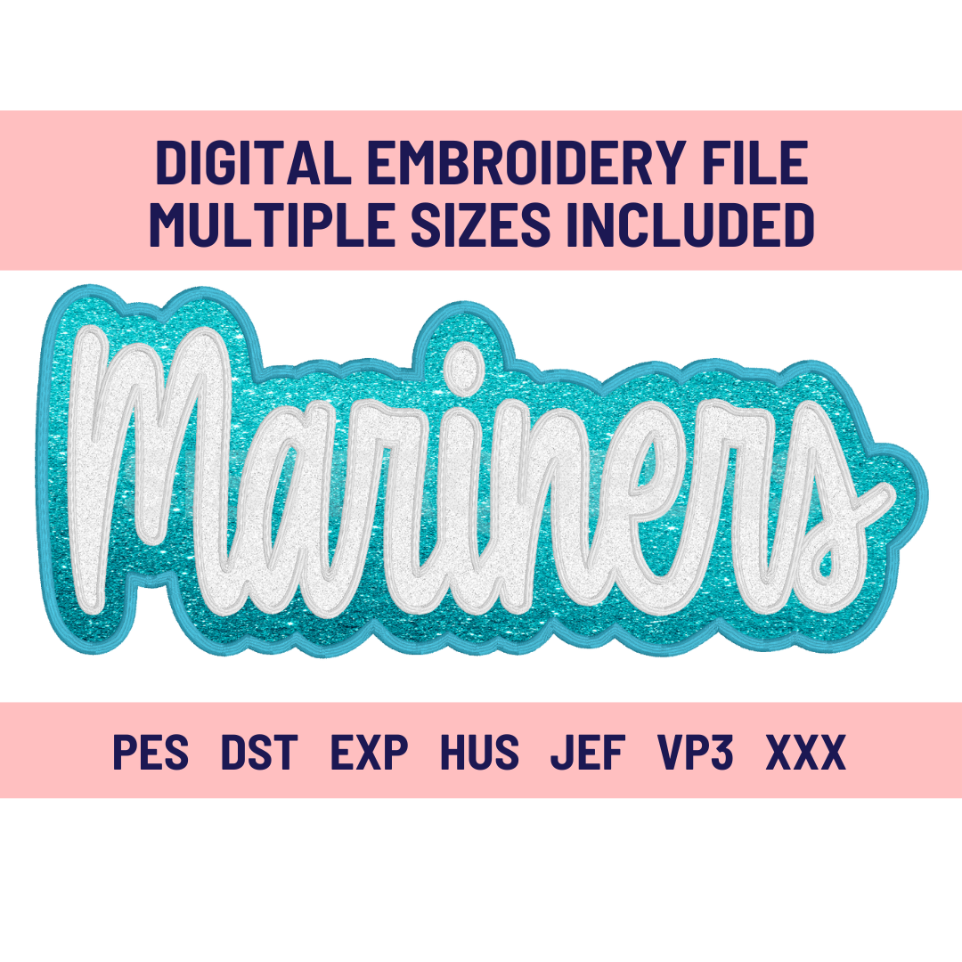 MARINERS-Digital Embroidery Applique file-Double Stacked for use with HTV