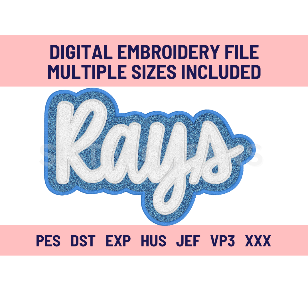 RAYS-Digital Embroidery Applique file-Double Stacked for use with HTV