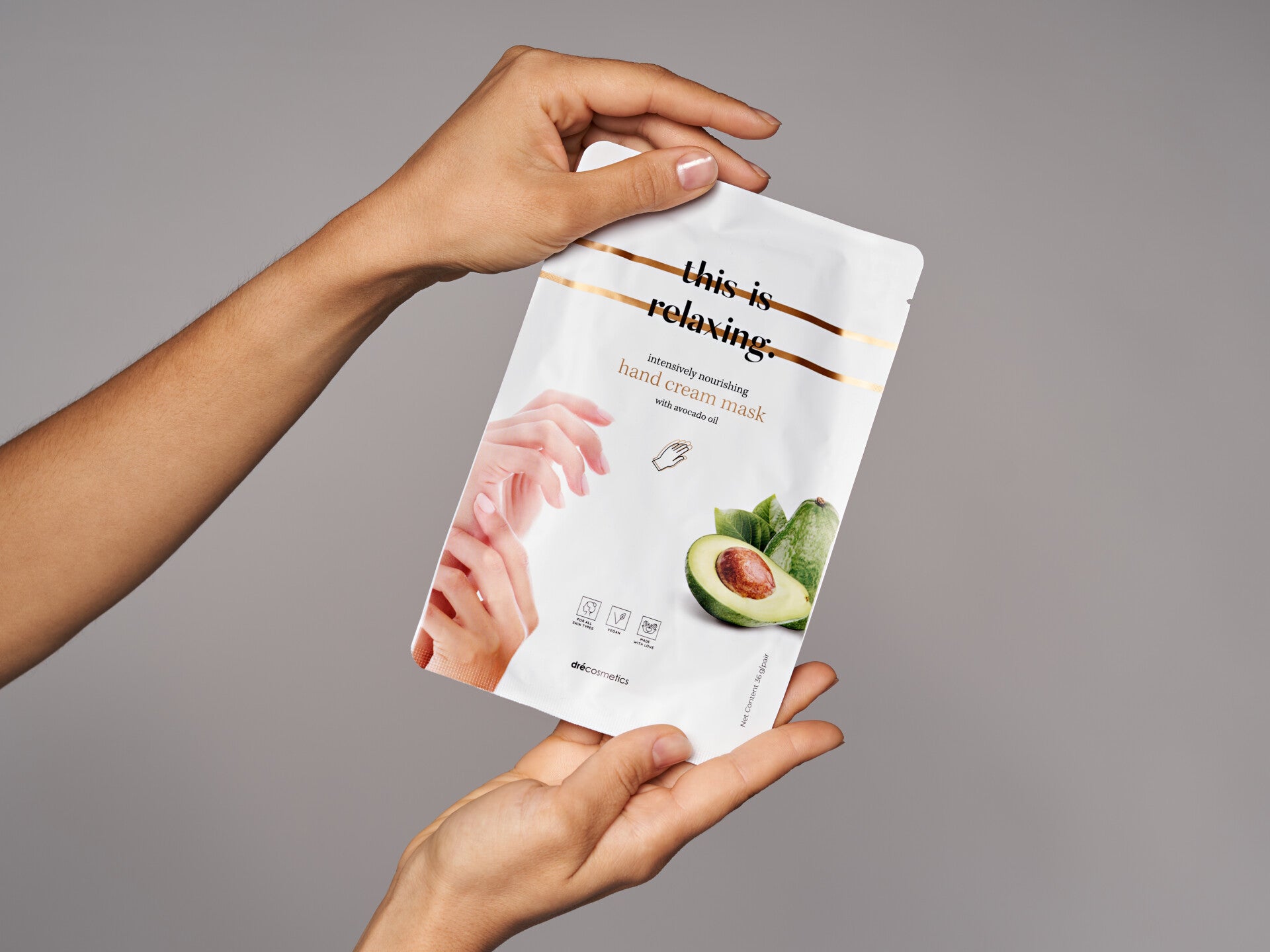 Hand Cream Mask "this is relaxing."