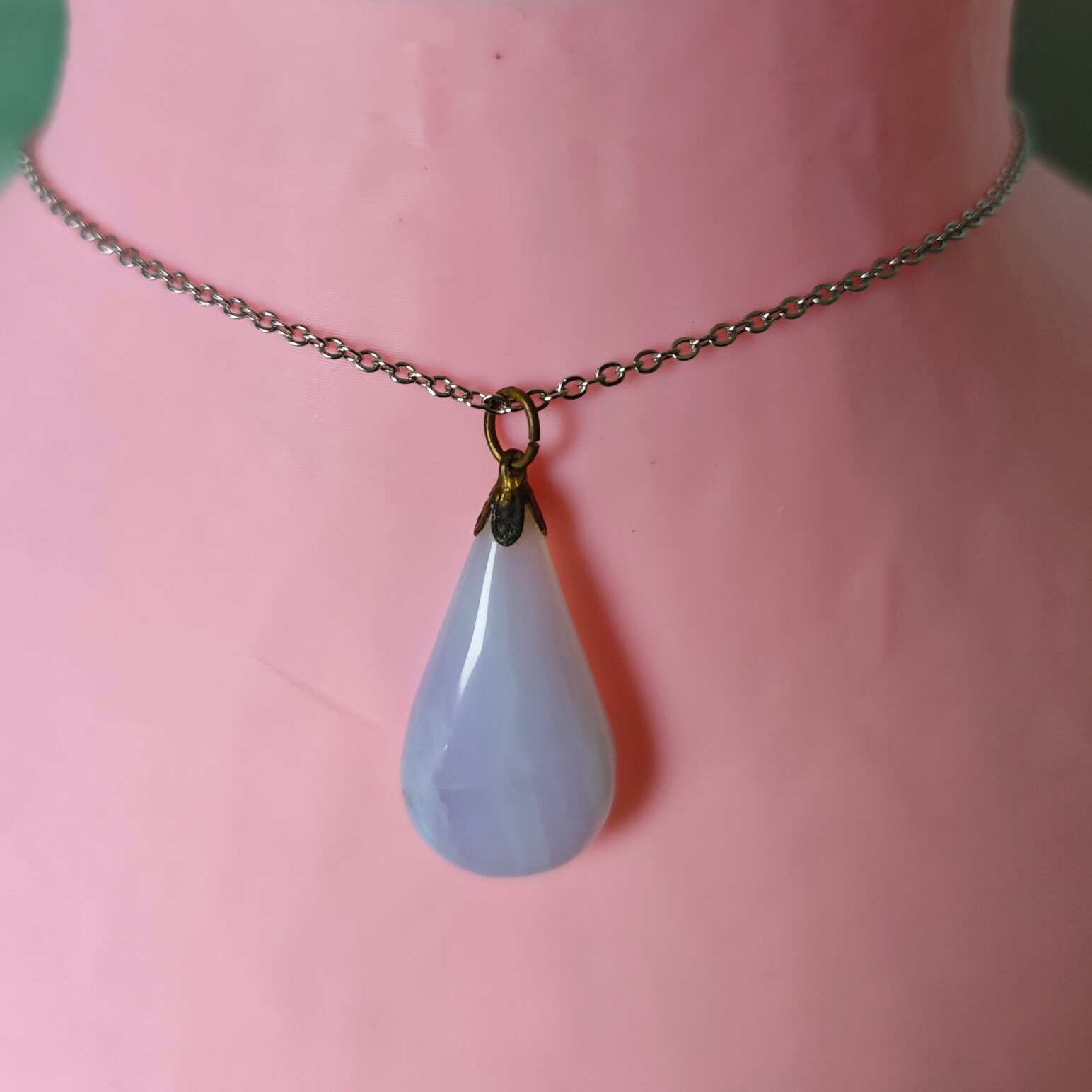 Blauer Achat Halskette