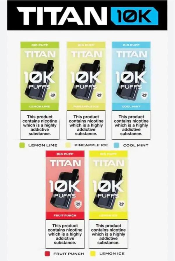 Titan 10K  rechargeable with 8 Cartridges