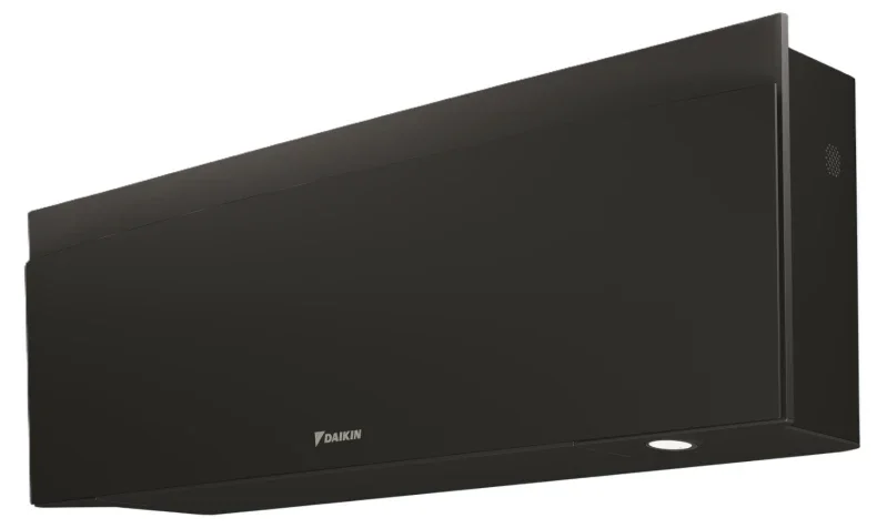 Zwarte wandgemonteerde EMURA Daikin airconditioner