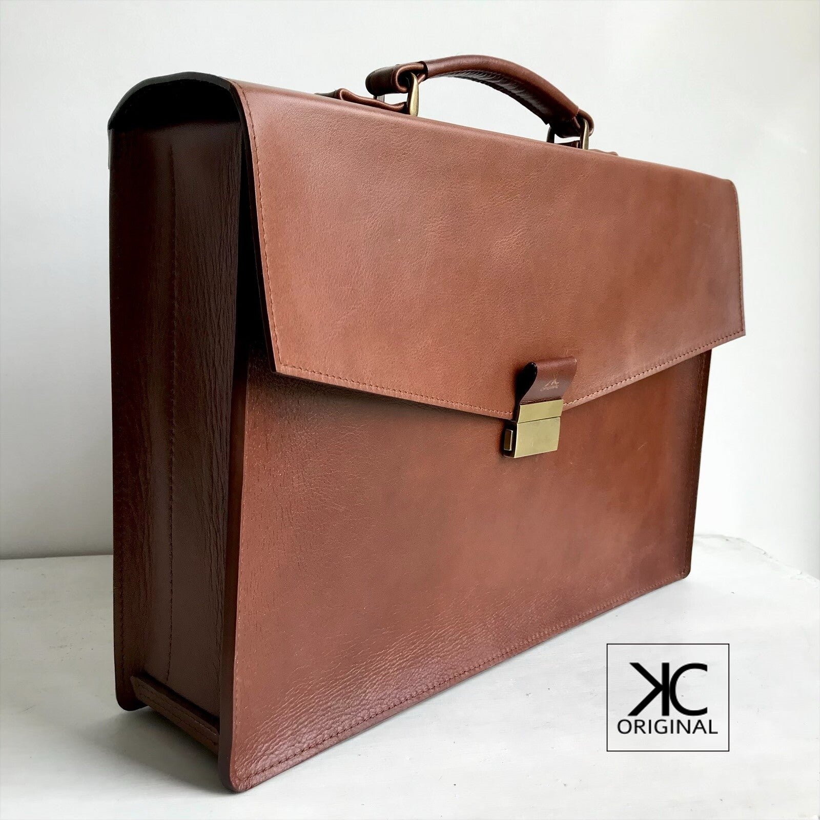 Laptoptas Business bruin leer
