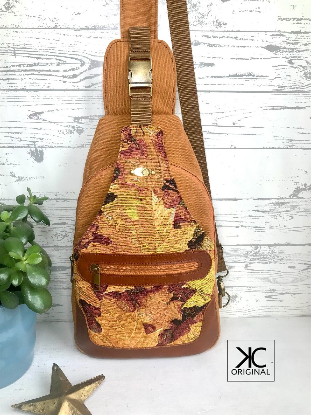 Sling tas Wayfarer gobelin stof herfstbladeren