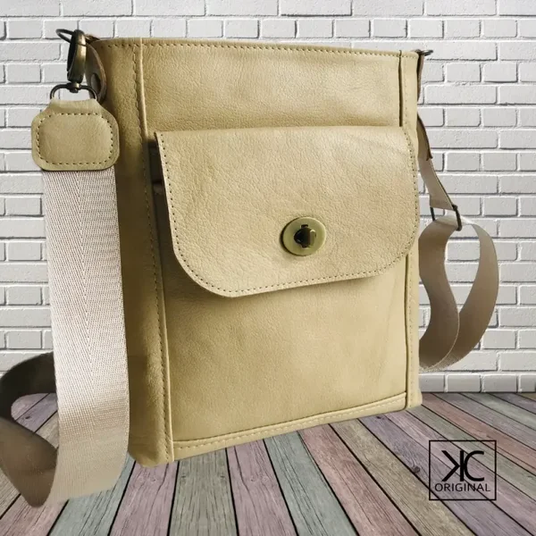 Schoudertas/Crossbody Dayla creme leer