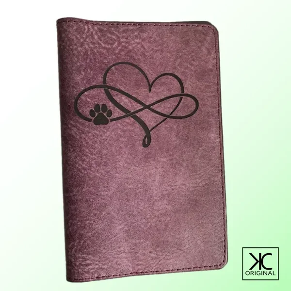 Gepersonaliseerd dieren paspoort hoesje Infinity - leer