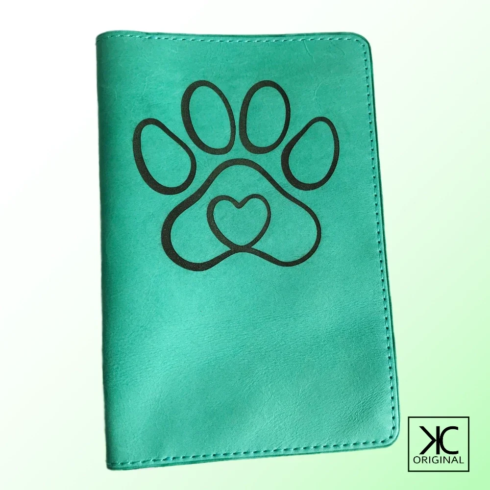 Gepersonaliseerd dieren paspoort hoesje Poot - leer