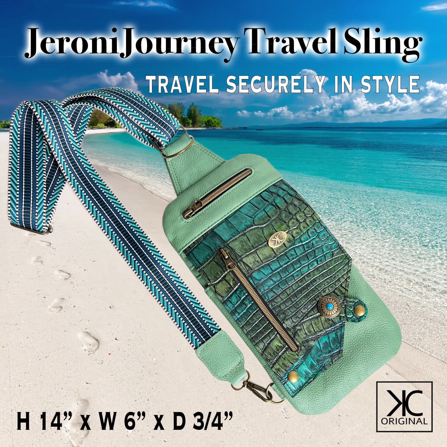 Sling tas JeroniJourney groen leer