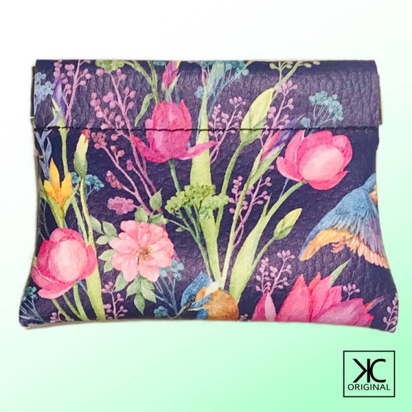 Knijp portemonneetje Veldbloemen - kunstleer