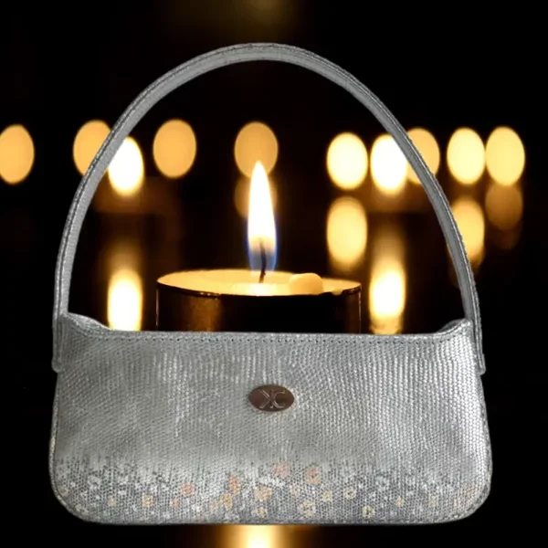 Handtas Dinner Date Bag zilverkleurig leer