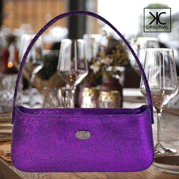 Handtas Dinner Date Bag paars metallic leer