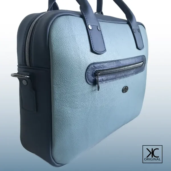 Laptoptas Luxy blauwtinten leer