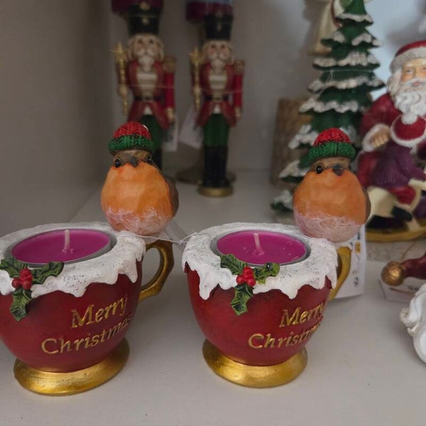 Kerst met clayre & Eef theekopje voor theelichtjes