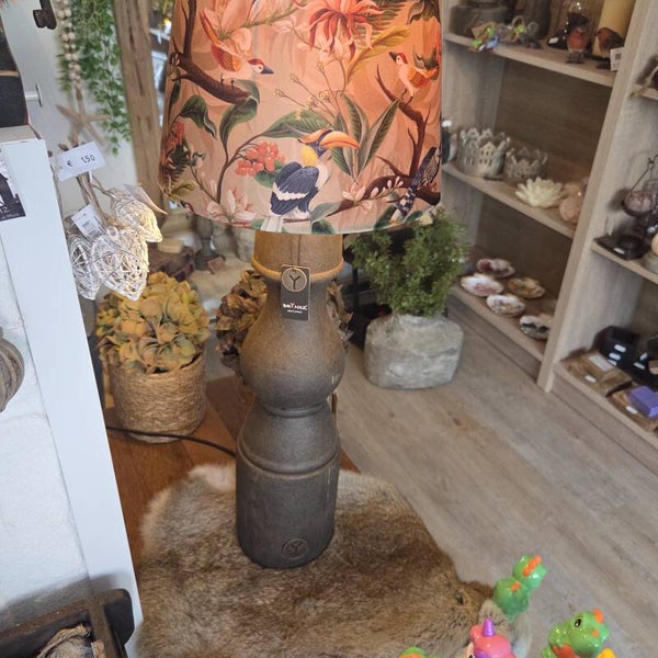 Brynxz Lamp Baluster Grandeur Majestic Brown L D.12 H.53 (BRSE34/27 met brocante lampenkap 35cm