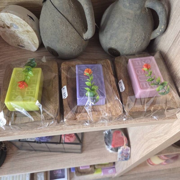 Savon geurzepen met zeephouder teakhout