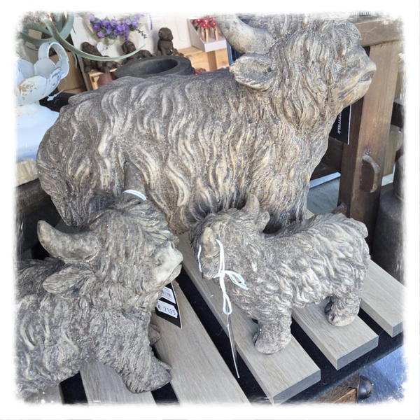 Countryfield set van 3 hooglanders rustiek brown voor een warm herfstinterieur laatste set