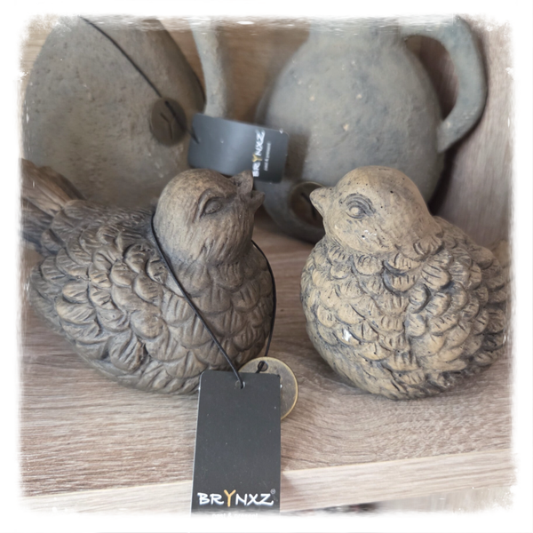 Brynxz majestic brown birds 2 lieftalige vogeltjes 13cm als setje