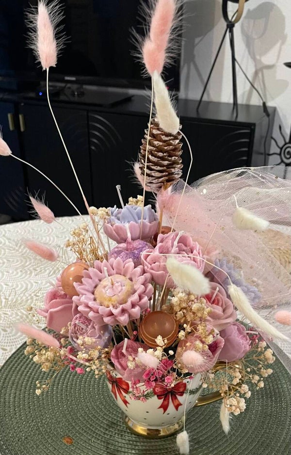 bouquet fondants et bougies personnalisé