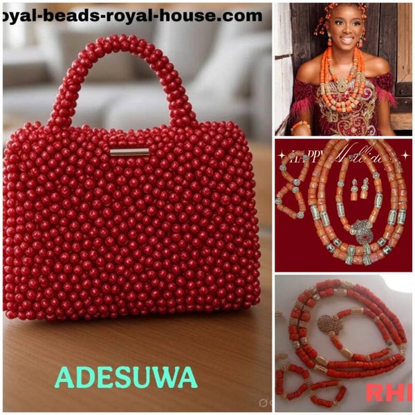ADESUWA LIGHT PRINCESS , Royal bracelets & colliers ➕️ a free exotic bag 😍 -2-4 beaded colliers -2-4 bracelets -2-4 waist beads -2-4 anklets beads....=$2500,55