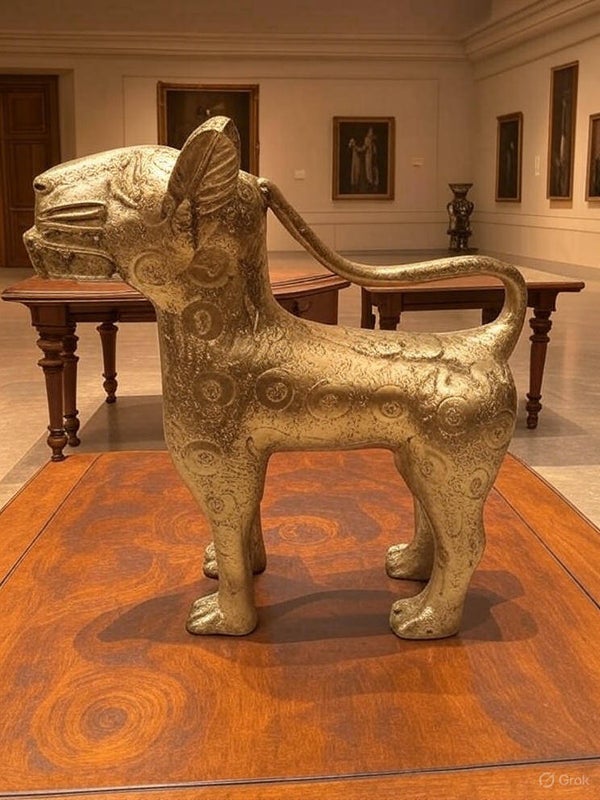 THE LEOPARD,  CONTEMPORARY EDO-BENIN BRONZE INTRINSIC UNIQUE GORGEOUS EXOTIC LUXURIOUS PURE CRAFT = €5000,50