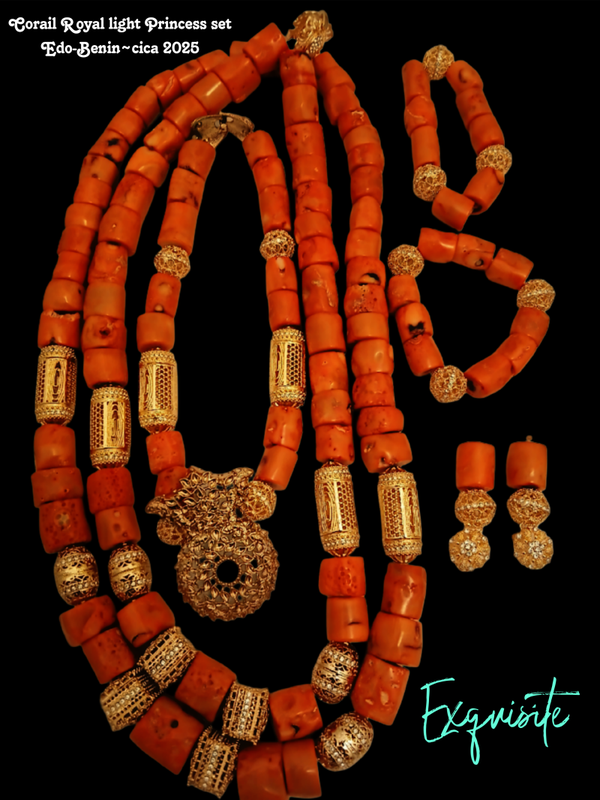 Corail Royal Light Princess Set Beads  Edo-Benin ~ cica 2025🔥❤️  Intricately Exquisite =550,00