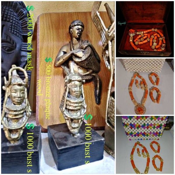 SMALL  BRONZE  BUST + 1 Exotic bag + 1 simple set of Royal Beads = €1000