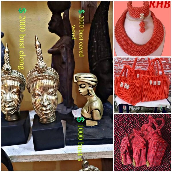 SMALL  BRONZE  BUST + 1 Exotic bag + 1 simple set of Royal Beads = €1000