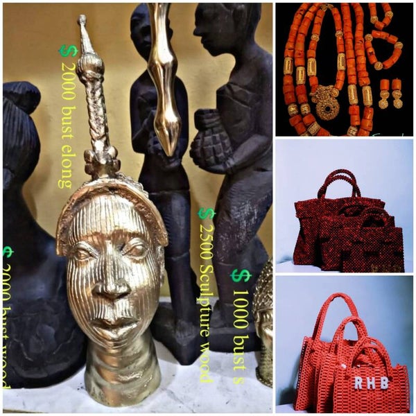 QUEEN ELONG BRONZE  BUST + 1 Exotic bag + 1 simple set of Royal Beads = €2000