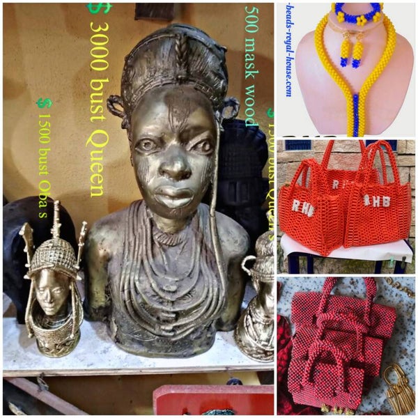 OBA/QUEEN BRONZE  BUST + 1 Exotic bag + 1 simple set of Royal Beads = €1500
