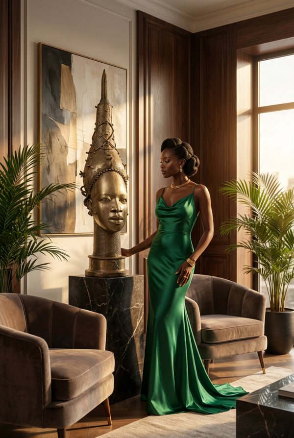 XL QUEEN Idia Bronze Bust, Unique Masterpiece Pure Artistry, Collector & Decorative = €50 000