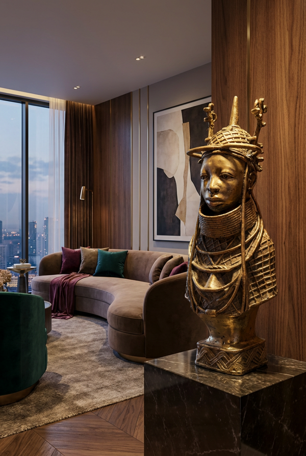 Oba Medium Bronze Bust circa ~ 2020 = 💲4000