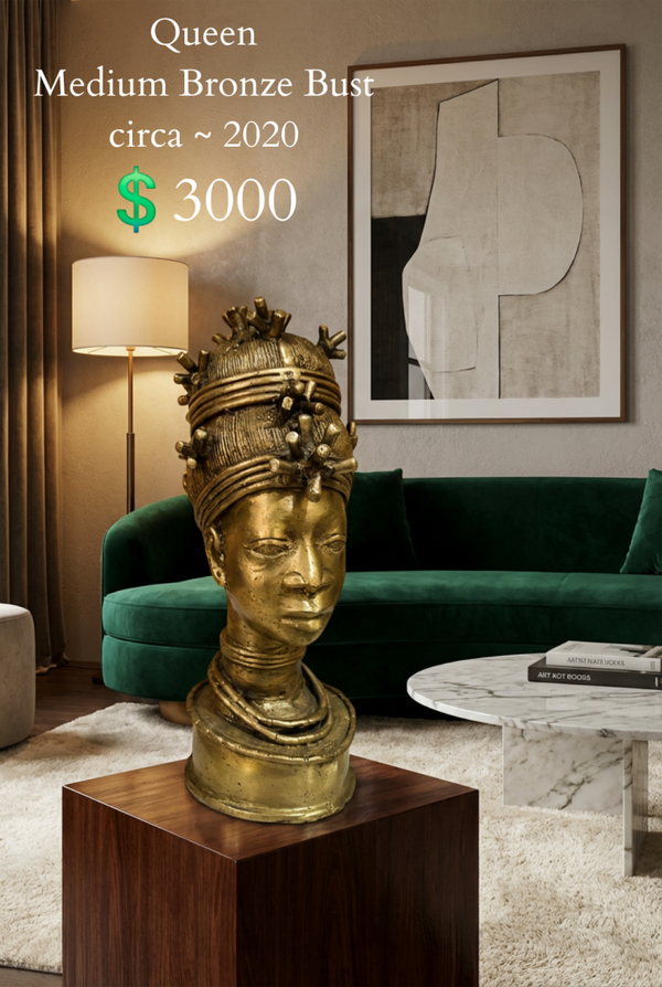 Queen Medium Bronze Bust  circa ~ 2020 = 💲3000
