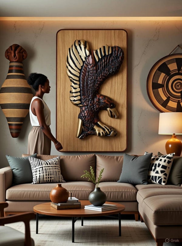 CATALOGUE medium EAGLE BRONZE- WOOD PLAQUE, we live for ART limited edition = €3000