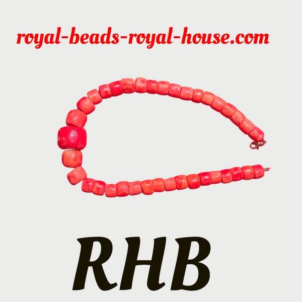 ROUND - 1 RED Royal neck(collier) beads, ( men ,women, children) 50 cm long = €75,50