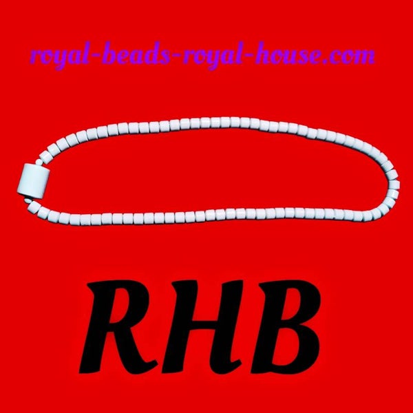 ROUND, BIG white - 1 Royal neck(collier) beads, ( men ,women, children) 91 cm long = €136.20