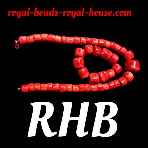 ROUND, RED - 1 Royal neck(collier) beads + 1 RED ROYAL BRACELET ( men ,women, children) 50 cm long = €150,65