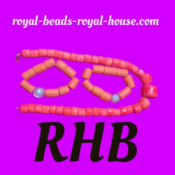 ROUND diamond RED - 1 Royal neck(collier) beads + 2 ROUND diamond RED ROYAL BRACELET ( men ,women, children) 50 cm long = €257.92