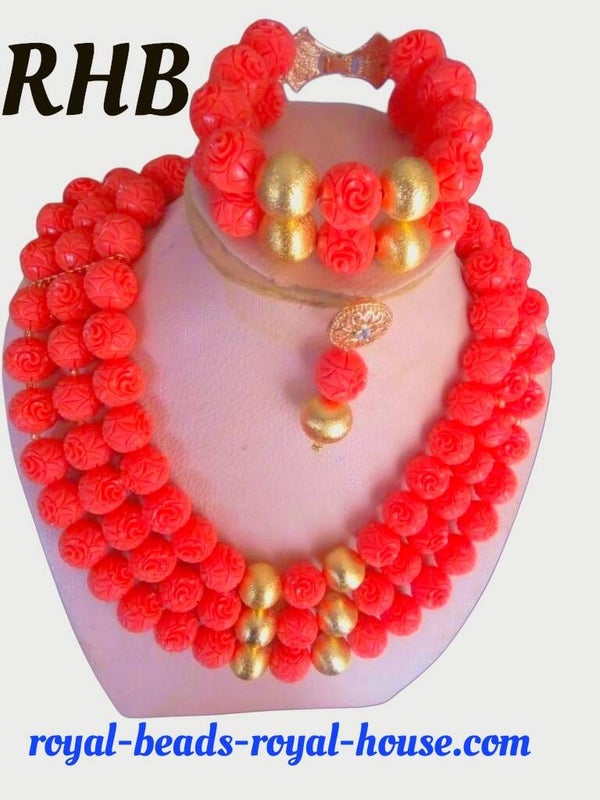 DISTINCTIVELY CRAFTED Princess beads special ( RED/ GOLDEN)  = €3100,88
