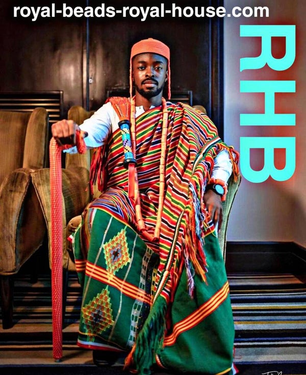 COMPLET EDO ROYAL PRINCE ATTIRE  WITH ROYAL  BEADED  CROWN 👑 =€8780,25