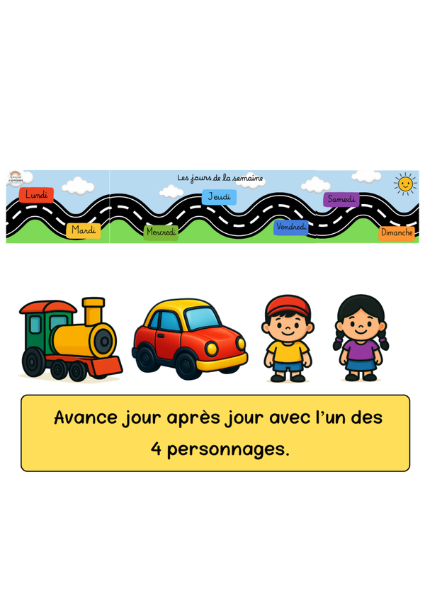 Frise des jours de la semaine – La route du temps - Maternelle