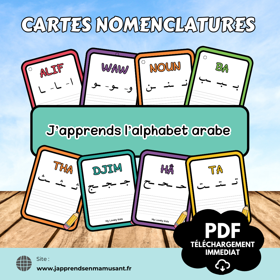 PDF Cartes d’apprentissage de l’alphabet arabe – Apprendre à écrire les lettres