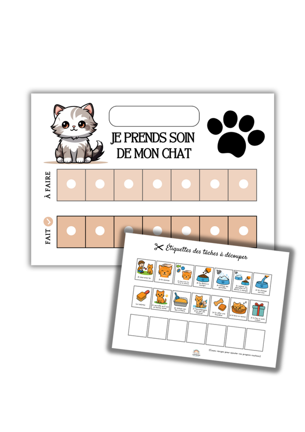 PDF Mon tableau de responsabilités – Je m’occupe de mon chat