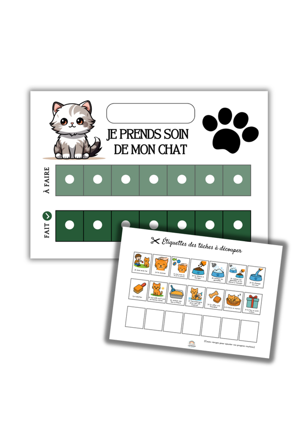 PDF Mon tableau de responsabilités – Je m’occupe de mon chat