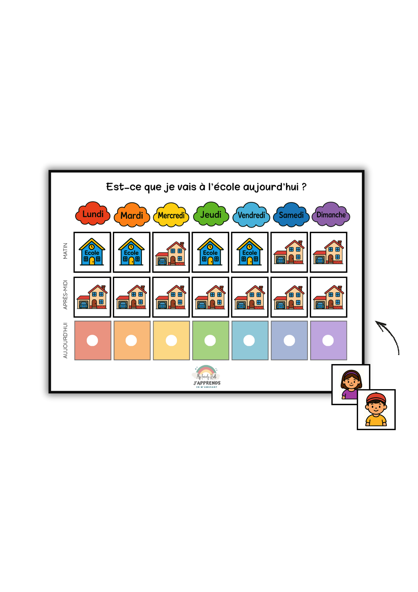 Support « Maison / École » – Repère hebdomadaire pour enfants