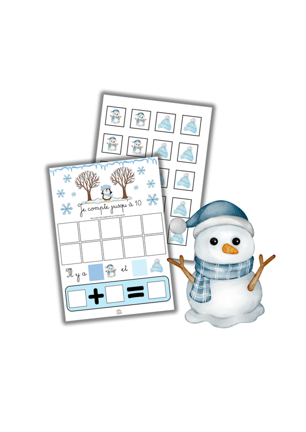 Apprendre à compter jusqu'à 10 devient un jeu d’enfant  avec la saison d'hiver !