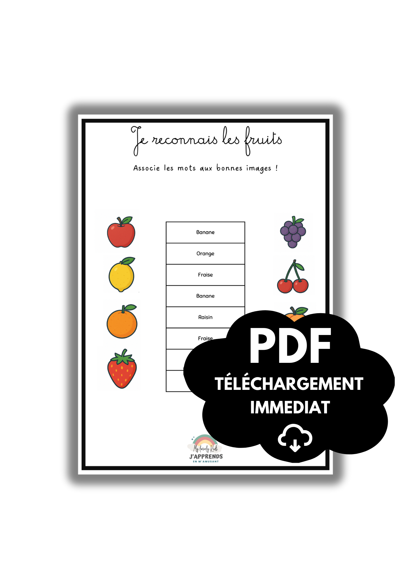Activité PDF - Je relie les fruits