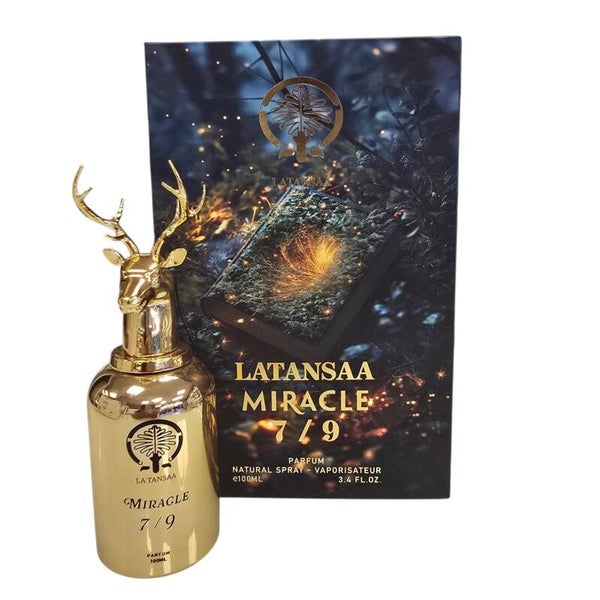 MIRACLE 7/9 — LATANSAA | PERFUME UNISEX · CÍTRICO, GOURMAND Y AROMÁTICO · PARFUM · 100 ML