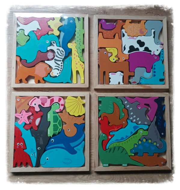 Puzzle en bois animaux